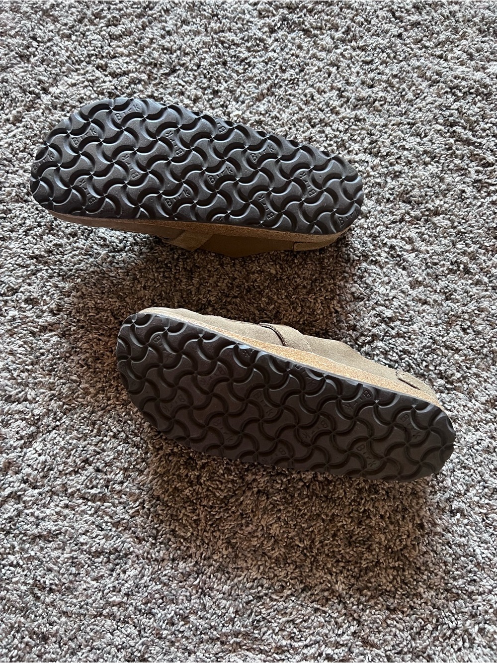 Birkenstock Suede Loafers in Tan with Silver Buckles - Picture 3 of 3